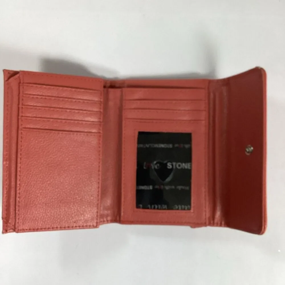 Stone Mountain Pebble Leather Coral Wallet